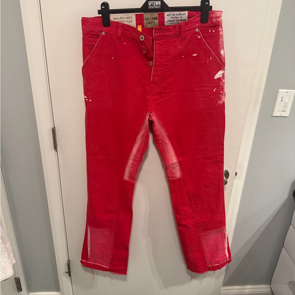 GALLERY DEPT 'CARPENTER FLARE' RED JEANS size 34